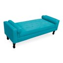 Ver imagem 3 de Kit Cabeceira Mirage + Calçadeira Baú Felix King Size 195cm Suede - Ecotec Decor:Azul Turquesa