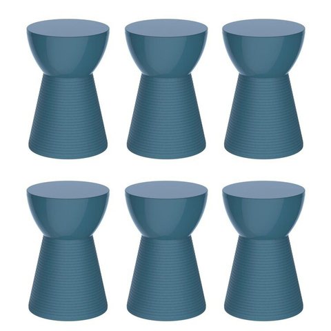 Conjunto com 6 Banquetas Sili Azul/Lazuli
