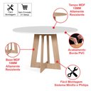 Ver imagem 2 de Mesa de Jantar Redonda 90cm 4 Lugares Montreal MDF Branco e Jade - Straub Web