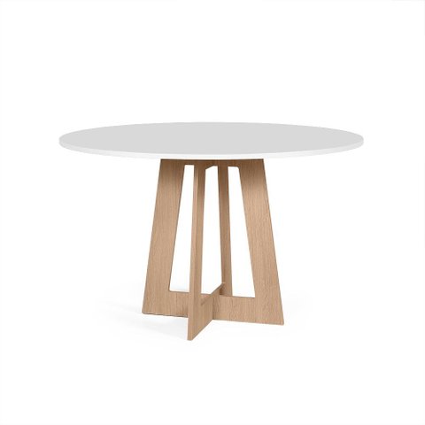 Mesa de Jantar Redonda 90cm 4 Lugares Montreal MDF Branco e Jade - Straub Web