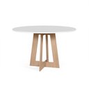 Ver imagem 1 de Mesa de Jantar Redonda 90cm 4 Lugares Montreal MDF Branco e Jade - Straub Web