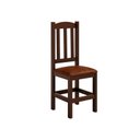 Ver imagem 1 de Cadeira Castanho de Madeira Maciça Pinus Estofada Confortável para Mesa de Jantar Dm