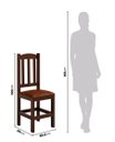 Ver imagem 3 de Cadeira Castanho de Madeira Maciça Pinus Estofada Confortável para Mesa de Jantar Dm