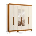 Ver imagem 3 de Guarda Roupa Casal Casa Nobile 6 Portas 3 Gavetas MDP Cinamomo-Off White Albatroz Móveis