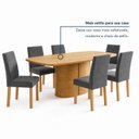 Ver mais imagens de Conjunto de Mesa de Jantar 6 Lugares 180x90cm em MDF Cinamomo e Grafite
