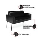 Ver imagem 3 de Sofá Namoradeira 2 Lugares Pé de Ferro Preto para Sala Marisa Corano