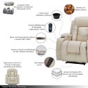 Ver imagem 5 de Poltrona do Papai Austin Elétrica com Massagem Aquecimento USB Usbc Brindes Massageador e Óculos Blu