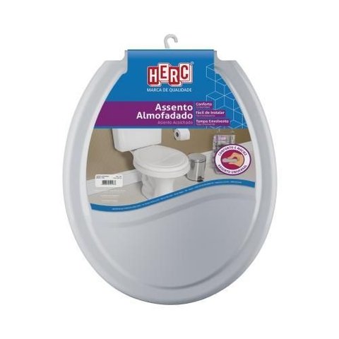 Assento Almofadado Prime Cinza Escuro Herc Vaso Sanitario Banheiro