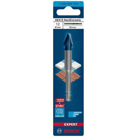 Broca para Porcelanato Expert Hex-9 Hard 12x90mm - 2608900593000 - Bosch