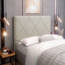 Ver imagem 6 de Cabeceira Cama Box Casal Mel 140cm com Frame Sintético Bege - Abmaza