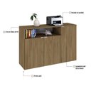 Ver imagem 2 de Armário Aparador com 03 Portas e Nicho 89,5x135x42cm Wlap135 Vermont Oak - Branco