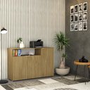 Ver imagem 6 de Armário Aparador com 03 Portas e Nicho 89,5x135x42cm Wlap135 Vermont Oak - Branco