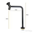 Ver imagem 3 de Torneira Mesa Bica Alta Aço Inox 304 Preto Black Água Fria Lavabo Lavatório Linha Stone