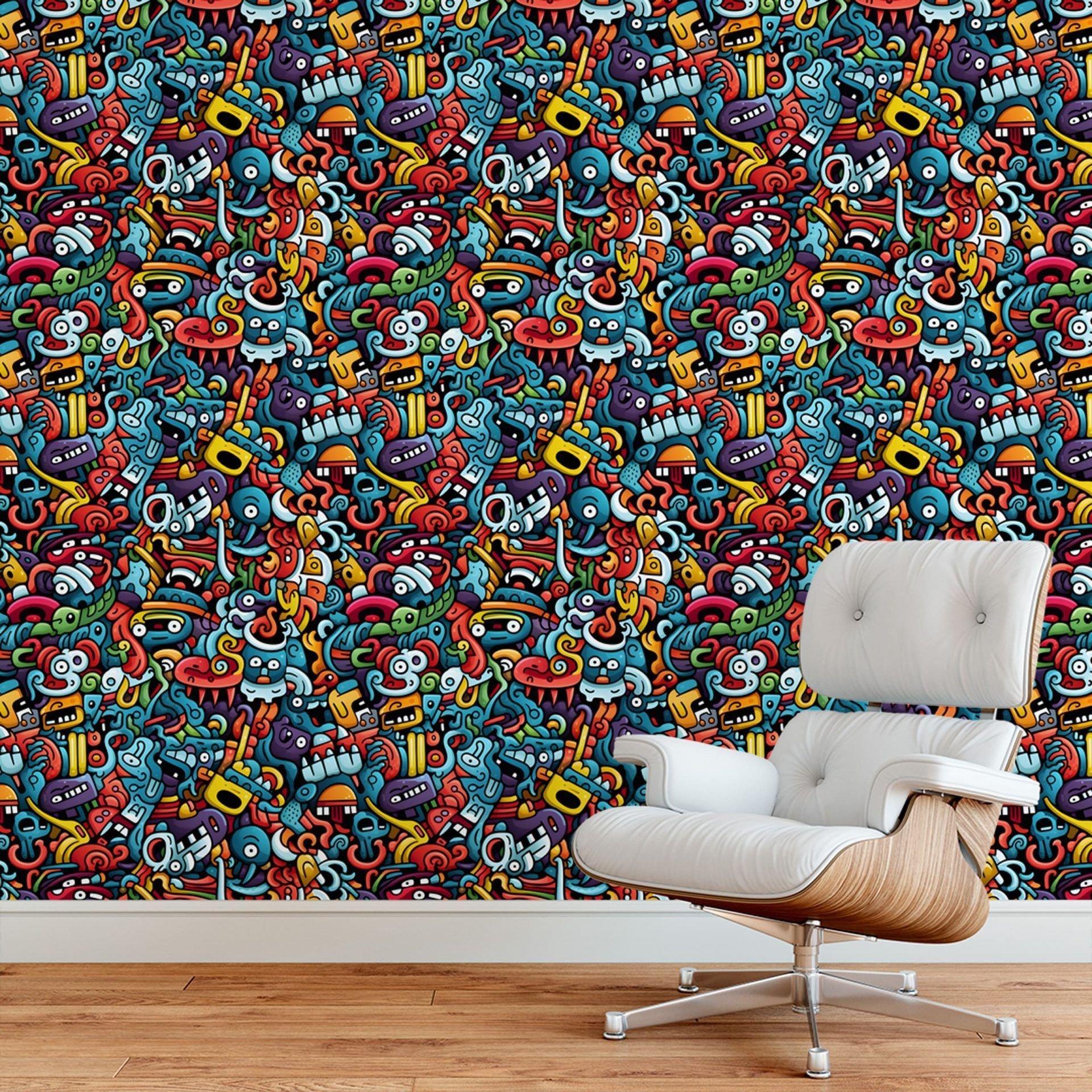 Papel de Parede Adesivo Doodle Art 1 - 1