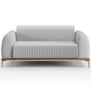 Ver imagem 3 de Sofá 2 Lugares para Sala de Estar Molino 150 Cm D02 Pés D'ouro Linho Cinza D-315 - Lyam Decor