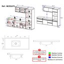 Ver imagem 4 de Armário Cozinha Modulada Completa Suspensa com Pia 251,5cm Milano Multimóveis MCR2479 Grafite/