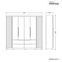 Ver imagem 4 de Guarda Roupa Casal Doble 4 Portas e 4 Gavetas Cinamomo/off White - Móveis Albatroz