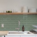 Ver imagem 2 de Papel de Parede Adesivo Tijolinho em Tons Verde Menta 5m