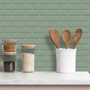 Ver imagem 1 de Papel de Parede Adesivo Tijolinho em Tons Verde Menta 5m