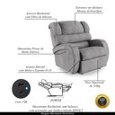 Ver imagem 4 de Poltrona do Papai Sala de Cinema Reclinável Kylie Power Touch USB Linho Cinza G23 Gran Belo Kylie Po