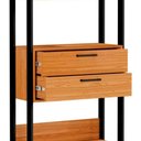 Ver imagem 3 de Estante Alta Estilo Industrial 2 Gavetas E91 Freijó/Preto Fosco - Pradel