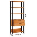 Ver imagem 4 de Estante Alta Estilo Industrial 2 Gavetas E91 Freijó/Preto Fosco - Pradel