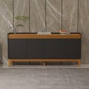 Ver imagem 5 de Buffet Aparador Ripado com 4 Portas Monaco 180cm - Preto e Cedro