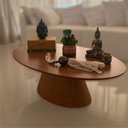 Ver imagem 1 de Mesa de Centro Cone Oval 160x90 Cm Base Madeira Freijó Tampo Freijó