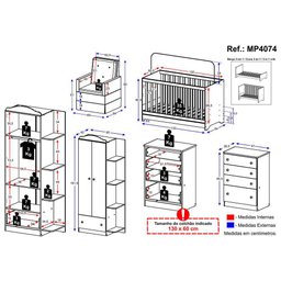 Quarto Infantil Completo com Poltrona de Amamentação Multimóveis MP4074 Branco - 5