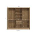 Ver imagem 2 de Guarda Roupas 3 Portas de Correr e 2 Gavetas M570 Nogueira/Fendi - Kappesberg