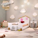 Ver imagem 1 de Cama Infantil Juvenil Belissima Rosa - Branca e Mel + Colchão