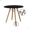 Mesa de Jantar Redonda de 90 Cm Preta - 1