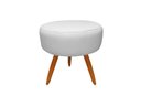 Ver imagem 5 de Kit Namoradeira + 2 Poltronas Decorativa Nina Capitonê + Puff Redondo Suede Branco Pés Madeira Ms De