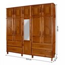 Ver imagem 4 de Guarda-roupa Casal Suécia Madeira Maciça 10 Portas 4 Gavetas com Espelho Ypê - Pnr Móveis