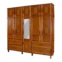 Ver imagem 2 de Guarda-roupa Casal Suécia Madeira Maciça 10 Portas 4 Gavetas com Espelho Ypê - Pnr Móveis