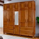 Ver imagem 1 de Guarda-roupa Casal Suécia Madeira Maciça 10 Portas 4 Gavetas com Espelho Ypê - Pnr Móveis
