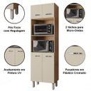 Ver imagem 4 de Paneleiro Alto com Nicho Micro-ondas 4 Portas Lara Savana / Off White