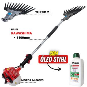 Derriçadeira Kawashima KWD2610T2 com Haste 1100mm Kit Garra Turbo 2 + Óleo Castrol Stihl