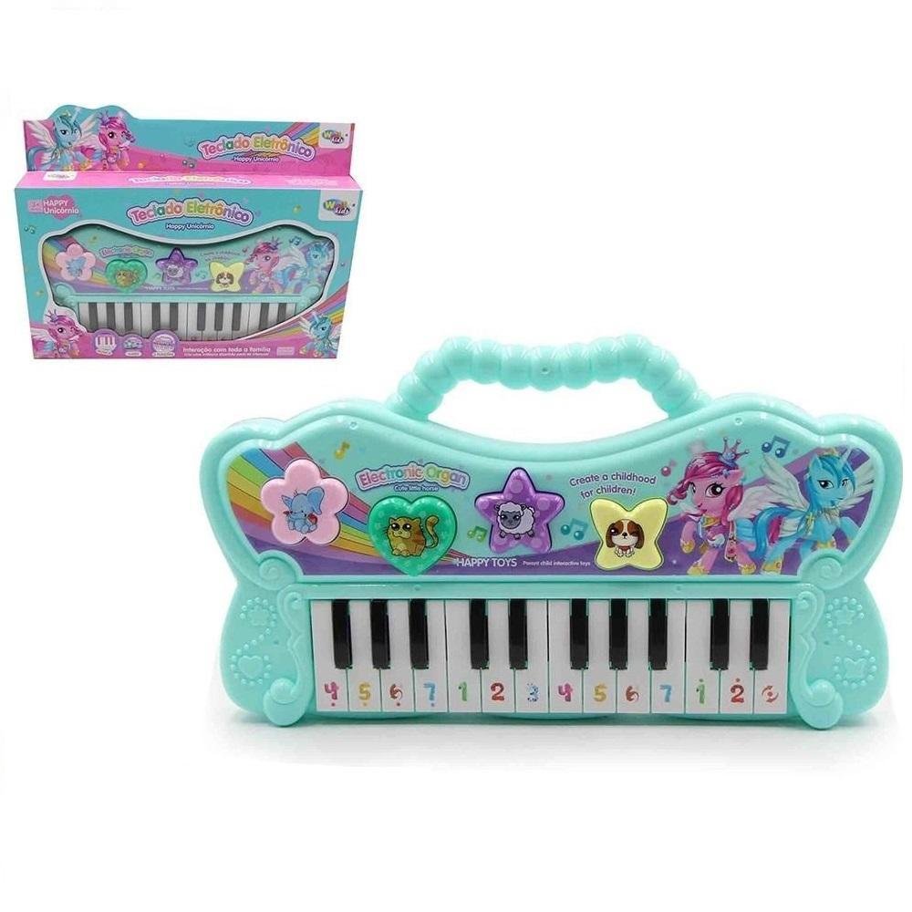 Brinquedo Piano Teclado Educativo Azul para Criança Musical Colorido Com  Som e Luz : : Brinquedos e Jogos