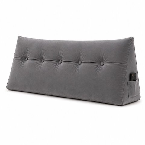 Almofada Decorativa Cabeceira Bella Encosto Apoio de Lombar 140cm Casal Suede Cinza - Monari Design