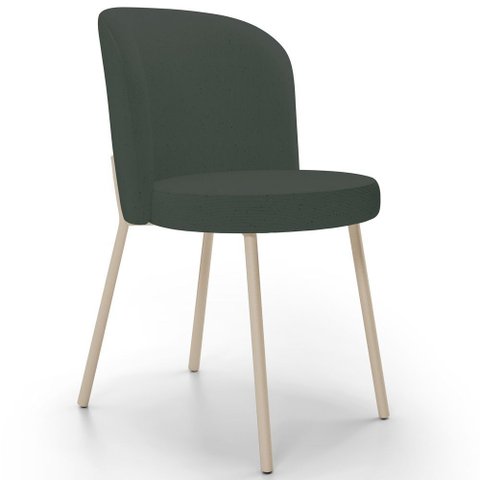 Cadeira para Sala de Jantar Cozinha Estofada Gavi Arena L02 Linho Verde Musgo - Lyam Decor