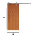 Ver imagem 3 de Porta Correr 9 Trilhos Soft Aparente Puxador Tubo 80cm 82x210cm Concept Rodam Abertura Direita Marrom