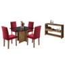 Sala de Jantar com Mesa Tampo MDF/Vidro 4 Cadeiras 1 Aparador Mariana/Giovana/Vanessa New Ceval Móve - 2