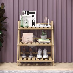 Jardineira em Madeira Pinus Jardim Vertical Tripla Modelo Floreira Ajl Store Jardim-escada - 3