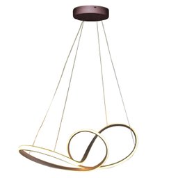 Lustre Pendente Arco Infinito 3 em 1 Aneis LED 49W Luminaria Luxo Teto Sala de Jantar Casa Quarto Re - 3