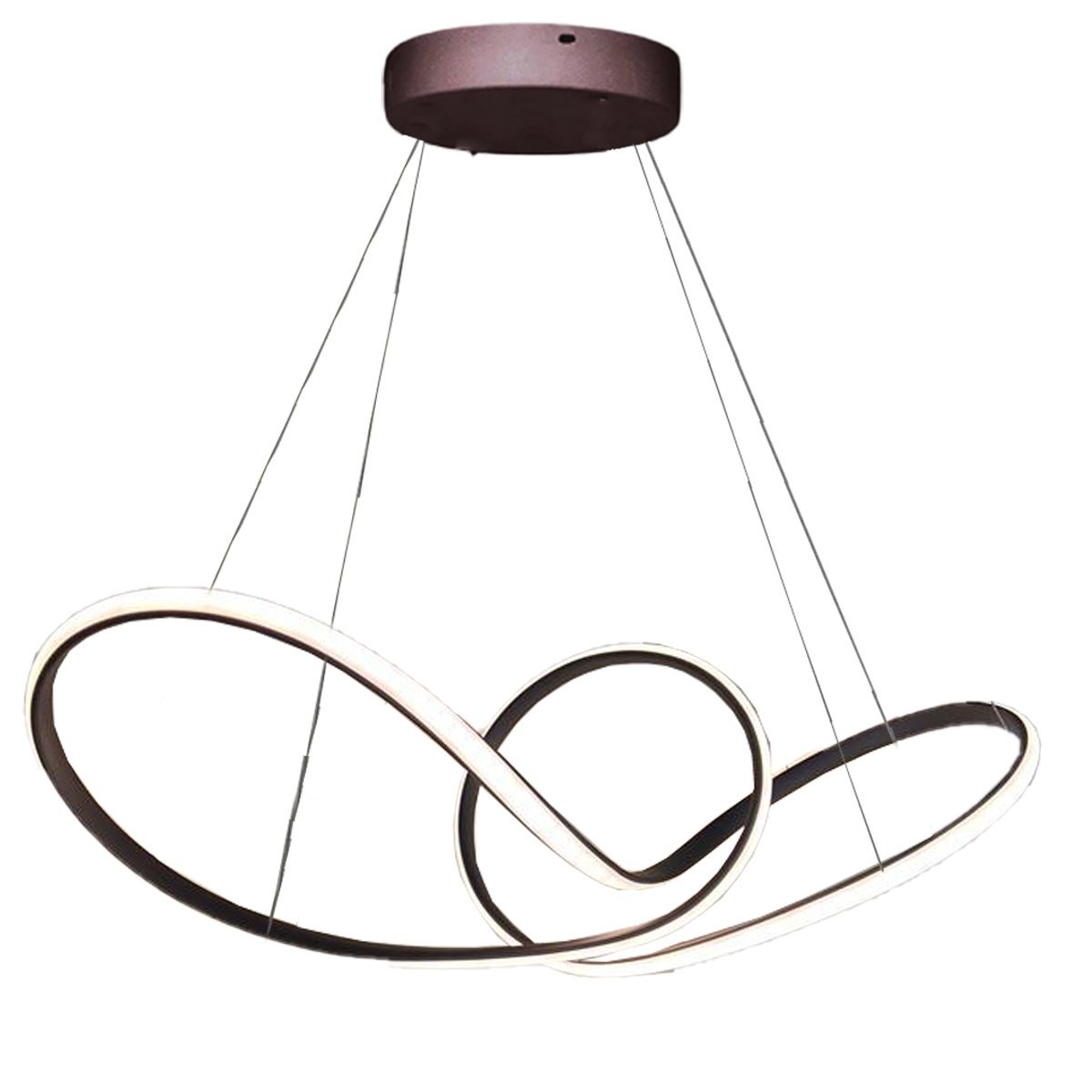 Lustre Pendente Arco Infinito 3 em 1 Aneis LED 49W Luminaria Luxo Teto Sala de Jantar Casa Quarto Re - 7