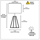 Ver imagem 4 de Kit 02 Abajur Quadripé Sala Grande Cúpula Bege