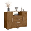 Ver imagem 4 de Guarda Roupa Casal Prime 1684 Cômoda 8020 e Multiuso 6020 Freijó Baunilha - Araplac