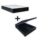 Ver imagem 1 de Cama Baú Viúva 128 Tecido Sintético Preto com Colchão Marrocos - Poliéster - Espuma D33 30cm