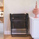 Ver imagem 4 de Jogo 4 Cadeira Alta Preta Mor Dobrável Reforçada até 110kg Praia Varanda Camping Jardim